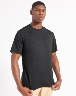 Black Ben Sherman Performance Stretch Marl T-Shirt | 7821-KLMFN