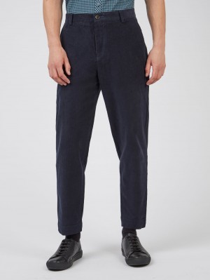 Black Ben Sherman Tapered Corduroy Pants | 9421-DQAUS