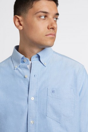 Blue Ben Sherman Brighton Oxford Organic Shirts | 2450-JRTLE