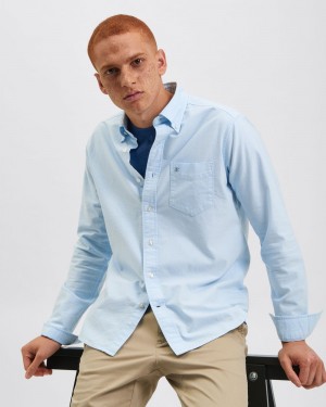 Blue Ben Sherman Brighton Oxford Organic Shirts | 0823-AIWLG