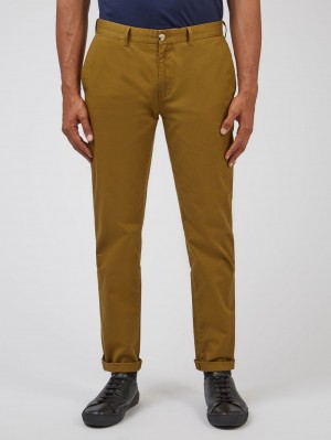 Brown Ben Sherman Signature Slim Stretch Chino Pants | 5092-GCDUA