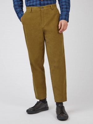 Brown Ben Sherman Tapered Corduroy Pants | 5120-EUMZX