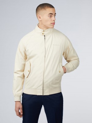 Cream Ben Sherman Signature Harrington Jackets | 7603-RWDQG