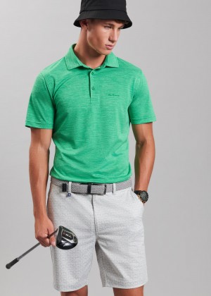 Green Ben Sherman Short Sleeve Polo Shirts | 8621-VOYQR