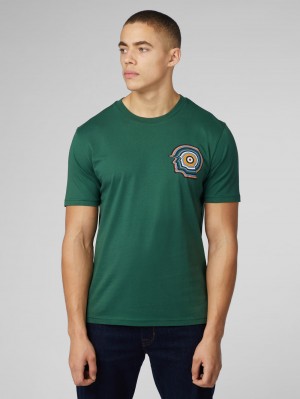 Green Ben Sherman Signature Mod Head T-Shirt | 2391-SLJKF