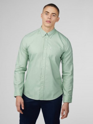 Green Ben Sherman Signature Oxford Shirts | 0264-RJNAU