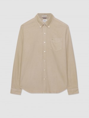 Grey Ben Sherman Beatnik Oxford Garment Dye Shirts | 1750-KTFXM