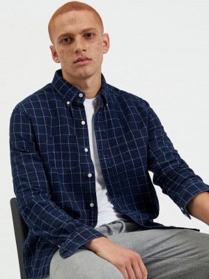 Indigo Ben Sherman Dalston Blues Beatnik Shirts | 7856-GEKYL