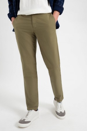 Light Olive Ben Sherman Beatnik Oxford Slim Taper Garment Dye Chino Pants | 2516-AVXFT