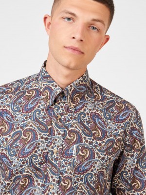 Multicolor Ben Sherman Signature Paisley Shirts | 7934-UKDFO