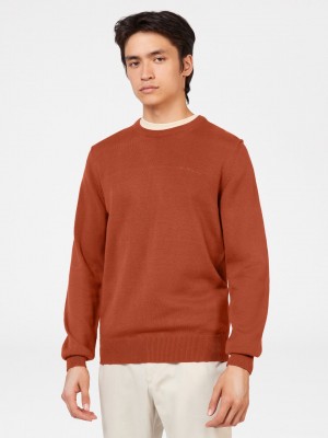 Orange Ben Sherman Signature Crewneck Knitwear | 7058-SUJOD