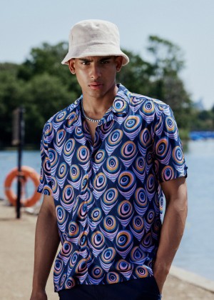 Purple Ben Sherman B by Ben Sherman Psychedelic Print Shirts | 1209-BAUCP