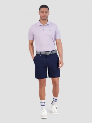 Purple Ben Sherman Solid Air Pique Sports Fit Polo Shirts | 0548-LAQNE