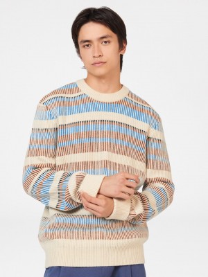 White Ben Sherman B by Ben Sherman Stripe Knitwear | 9681-EBPYX