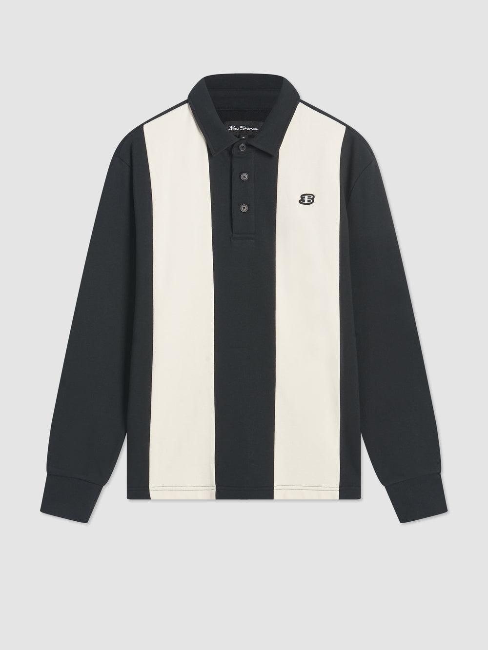 Black Ben Sherman B by Ben Sherman Stripe Rugby Polo Shirts | 6184-JTIFW