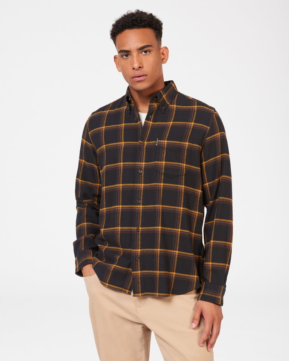 Black Ben Sherman Oversized Brushed Check Shirts | 8672-KFUCM