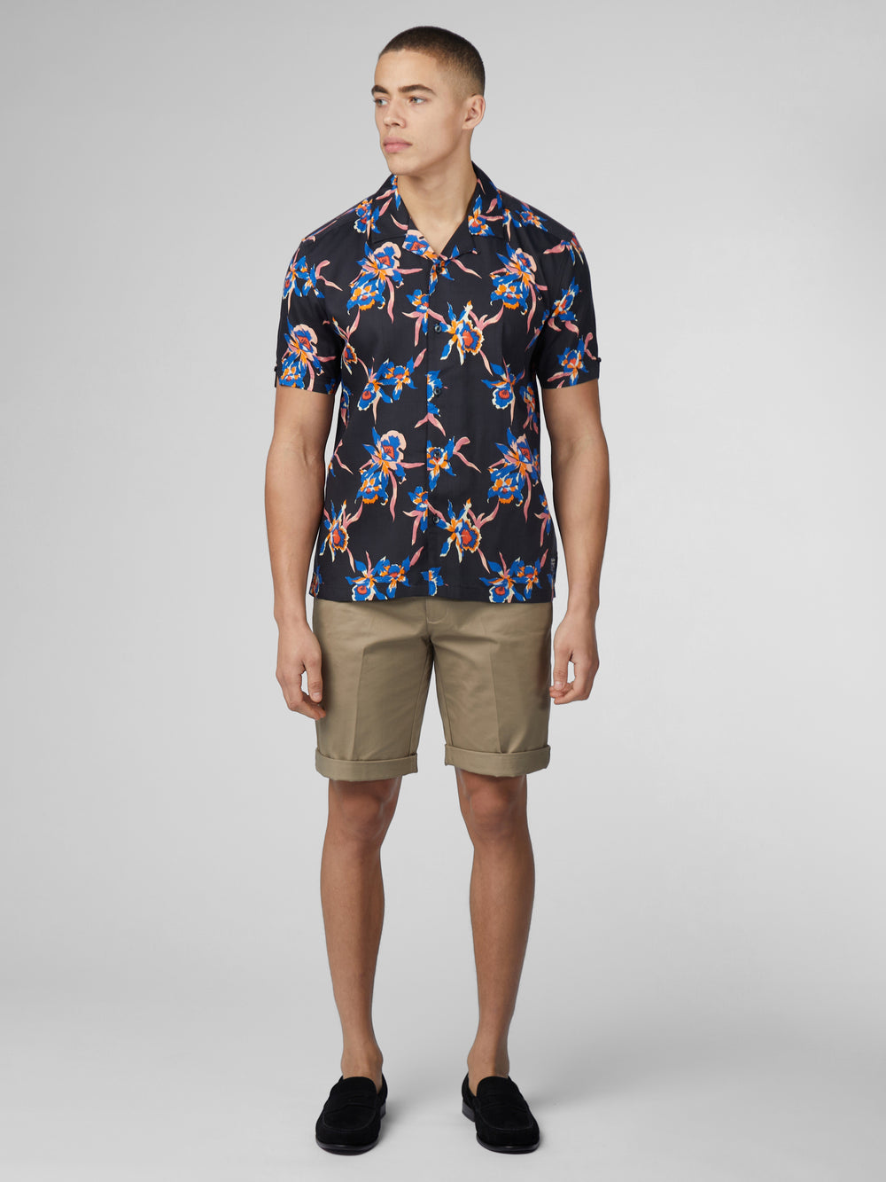 Black Ben Sherman Signature Botanical Print Shirts | 6514-OVCXA