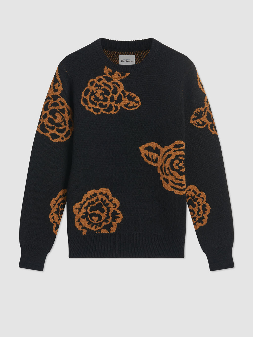 Black Ben Sherman Winter Floral Knitwear | 7019-CDHWZ