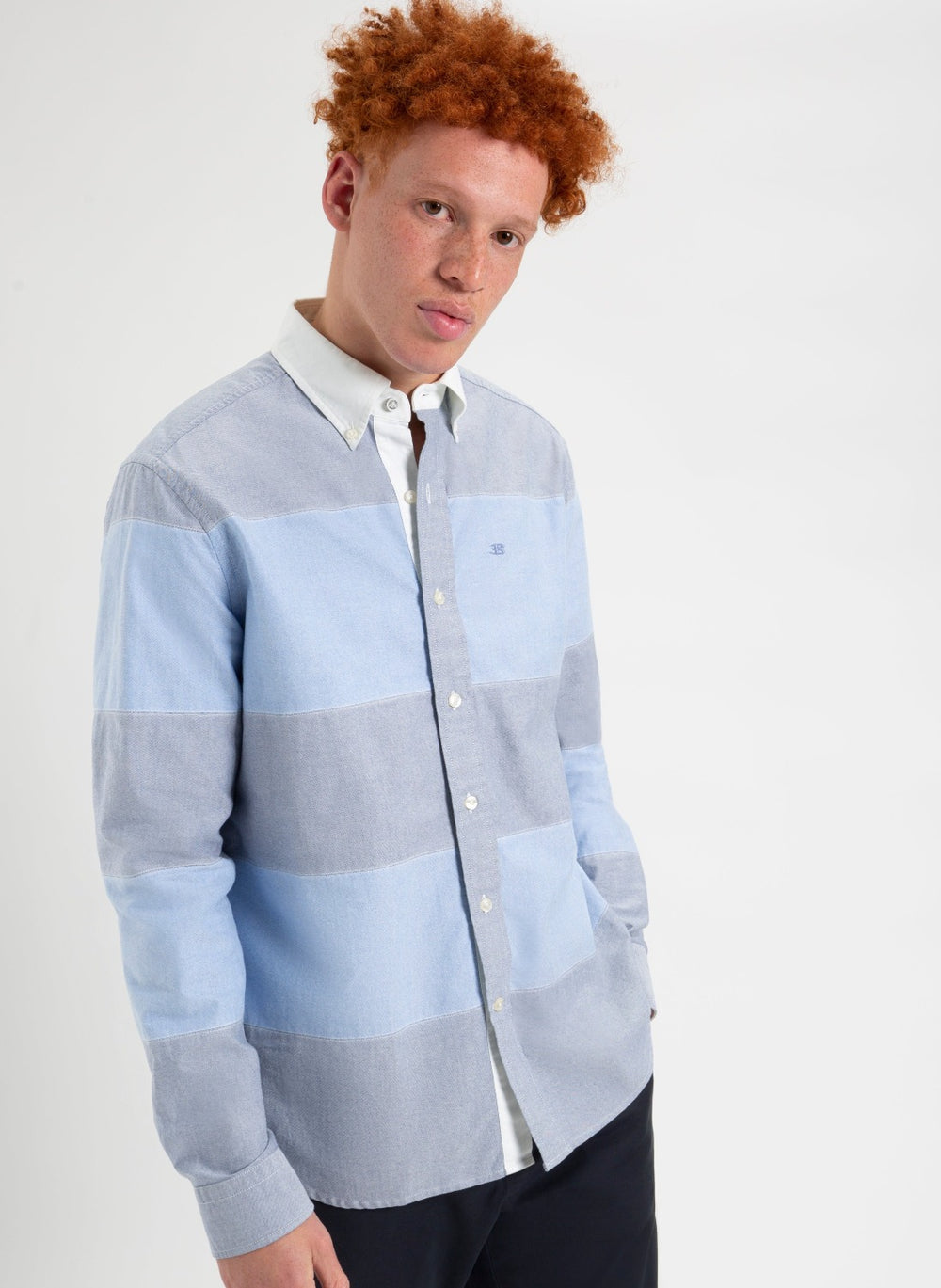 Blue Ben Sherman Brighton Oxford Garment Dye Rugby Shirts | 2418-LXZCJ