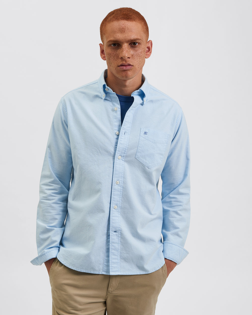 Blue Ben Sherman Brighton Oxford Organic Shirts | 0823-AIWLG