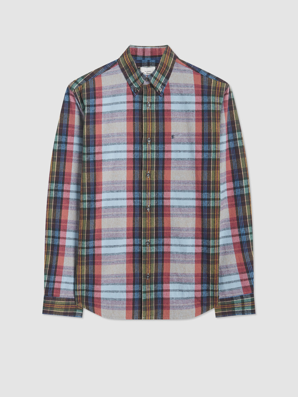 Blue Ben Sherman Brushed Multicolour Check Oxford Shirts | 9012-JAYUD