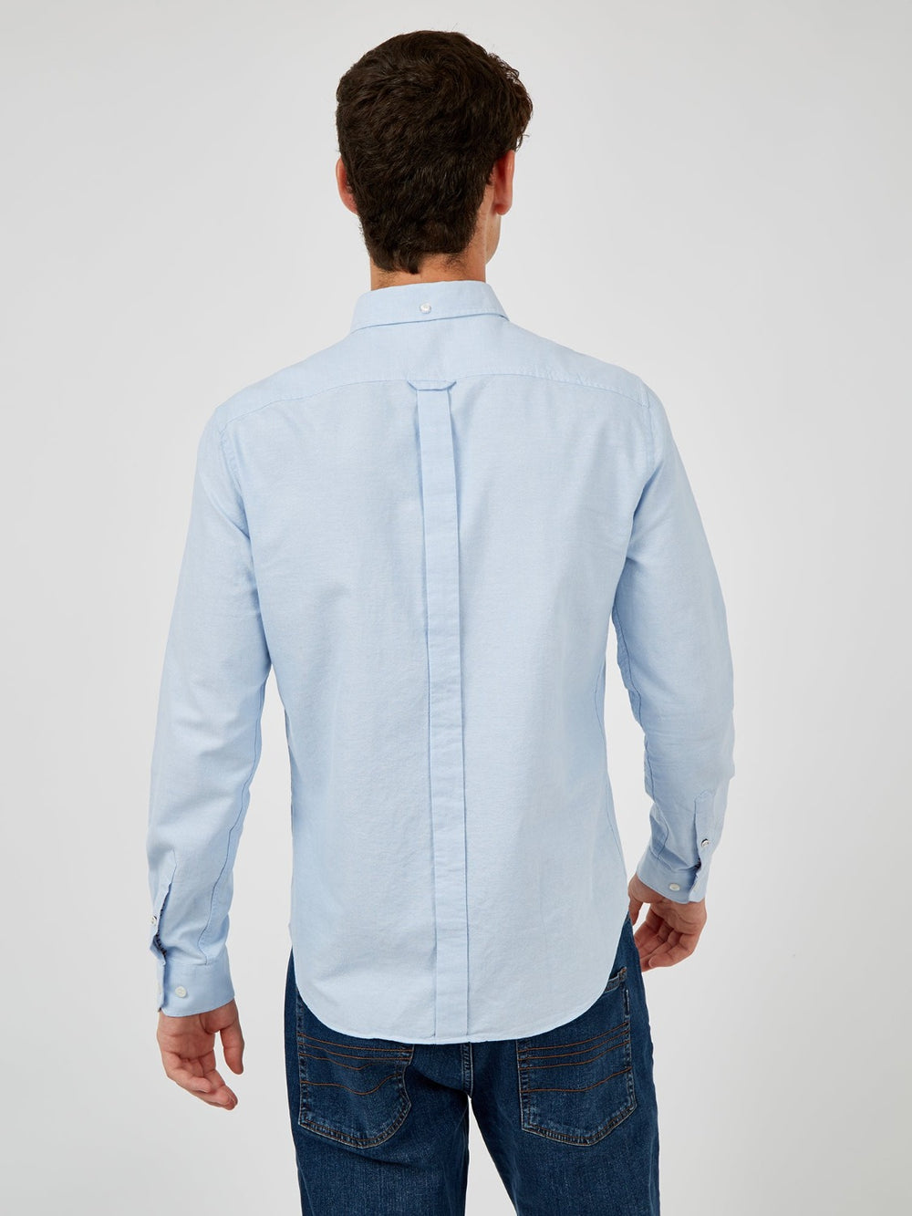 Blue Ben Sherman Signature Organic Long-Sleeve Oxford Shirts | 8706-BDVLU