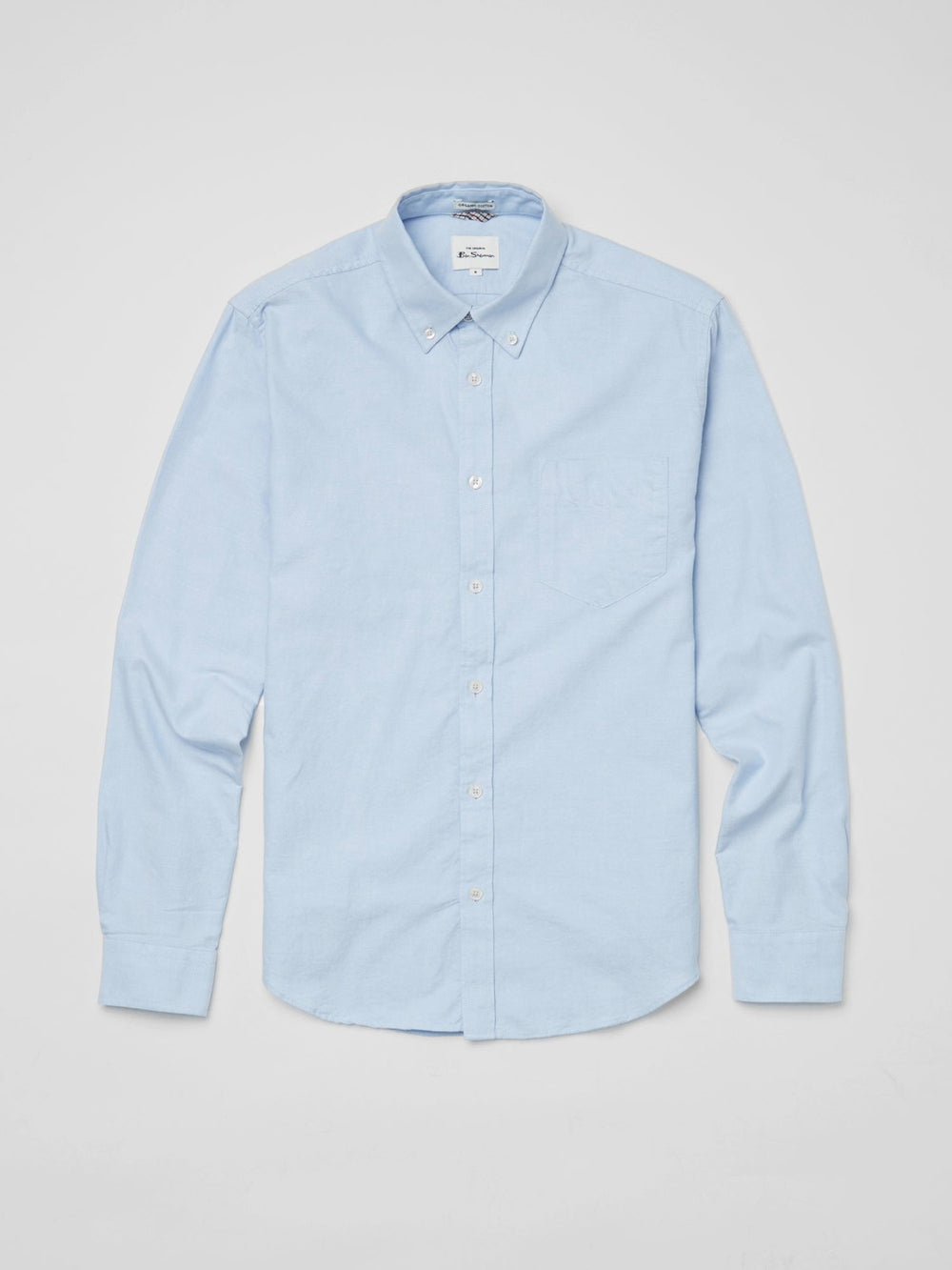 Blue Ben Sherman Signature Organic Long-Sleeve Oxford Shirts | 8706-BDVLU