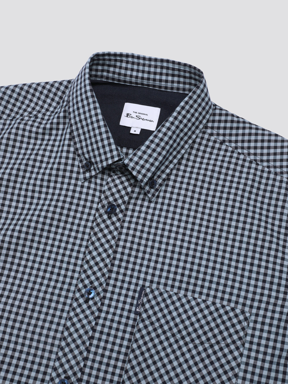 Blue Ben Sherman Signature Short Sleeve Gingham Shirts | 5643-BZCOT