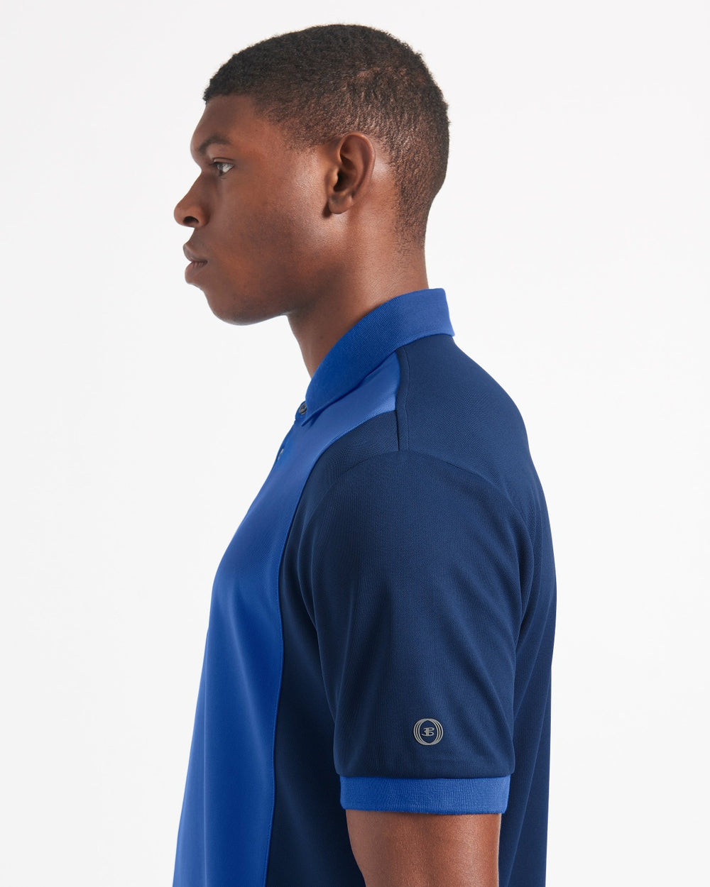 Blue / Royal Ben Sherman 360 Motion Stretch Colorblock Polo Shirts | 1746-WBPAV