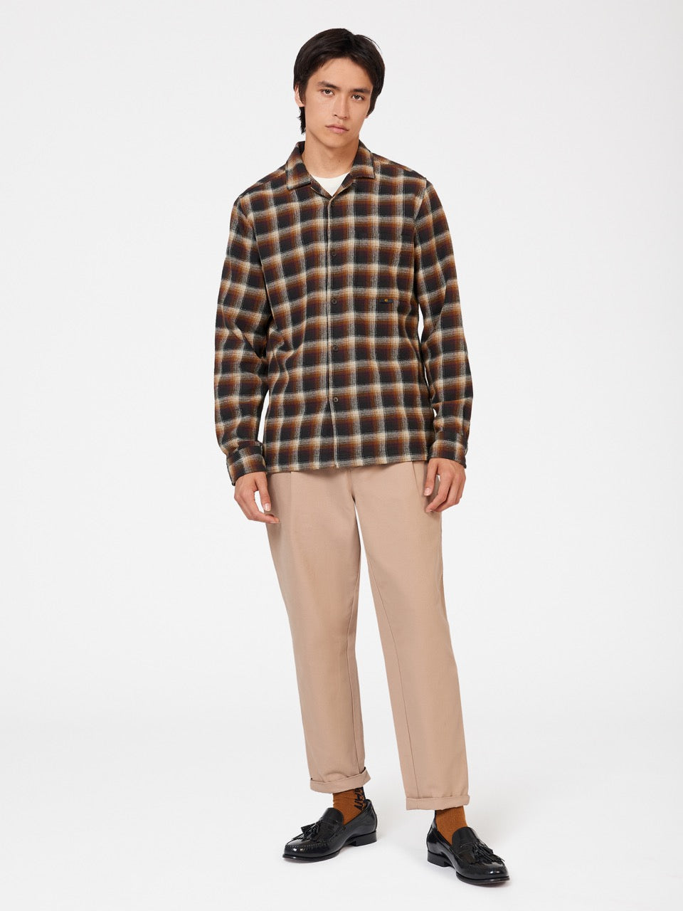 Brown Ben Sherman B by Ben Sherman Ombre Check Shirts | 1605-VAJSD