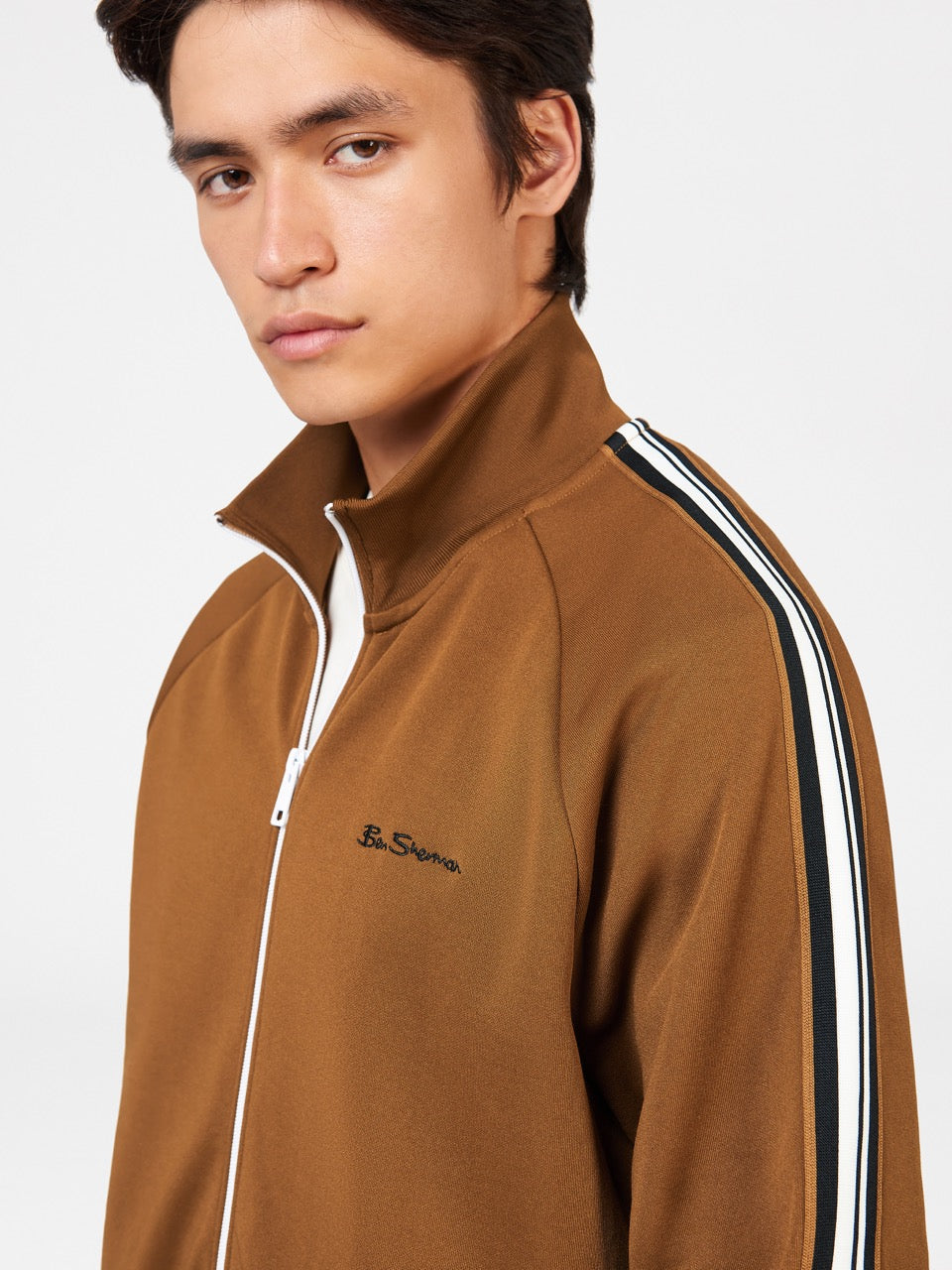 Brown Ben Sherman Signature House Taped Track Jackets | 7095-HELYP