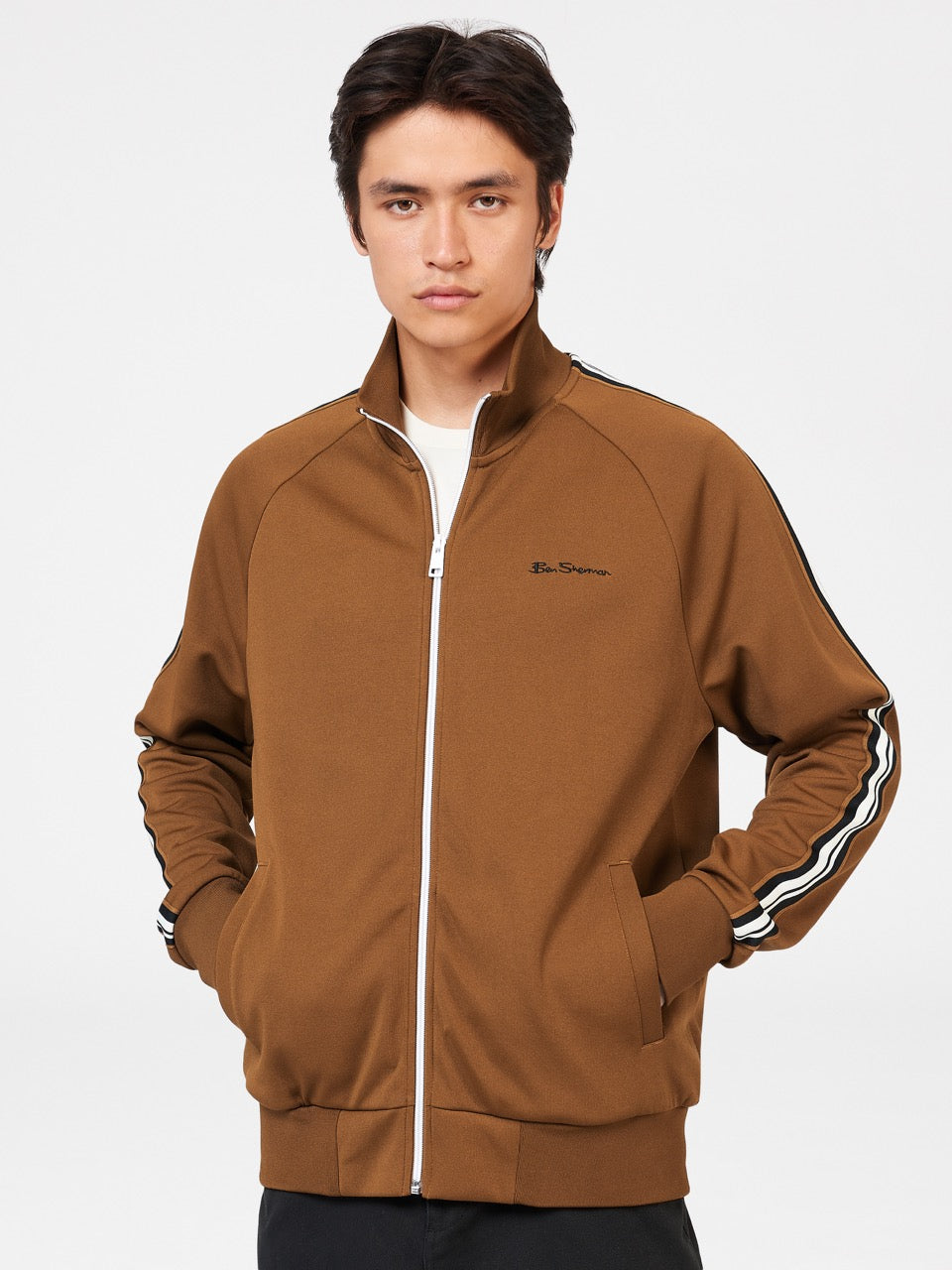 Brown Ben Sherman Signature House Taped Track Jackets | 7095-HELYP