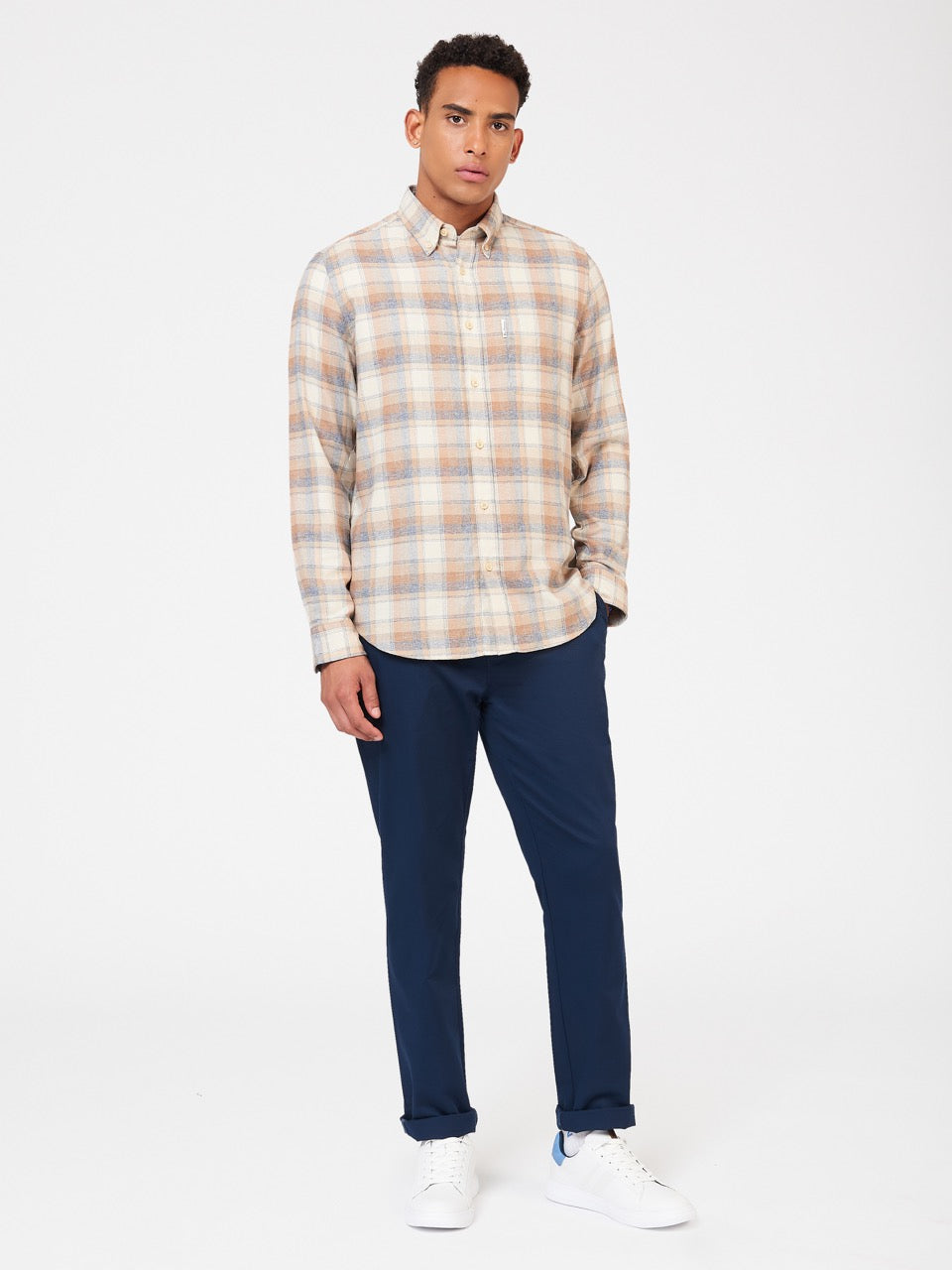 Brown Ben Sherman Twisted Yarn Check Shirts | 1236-XBCES