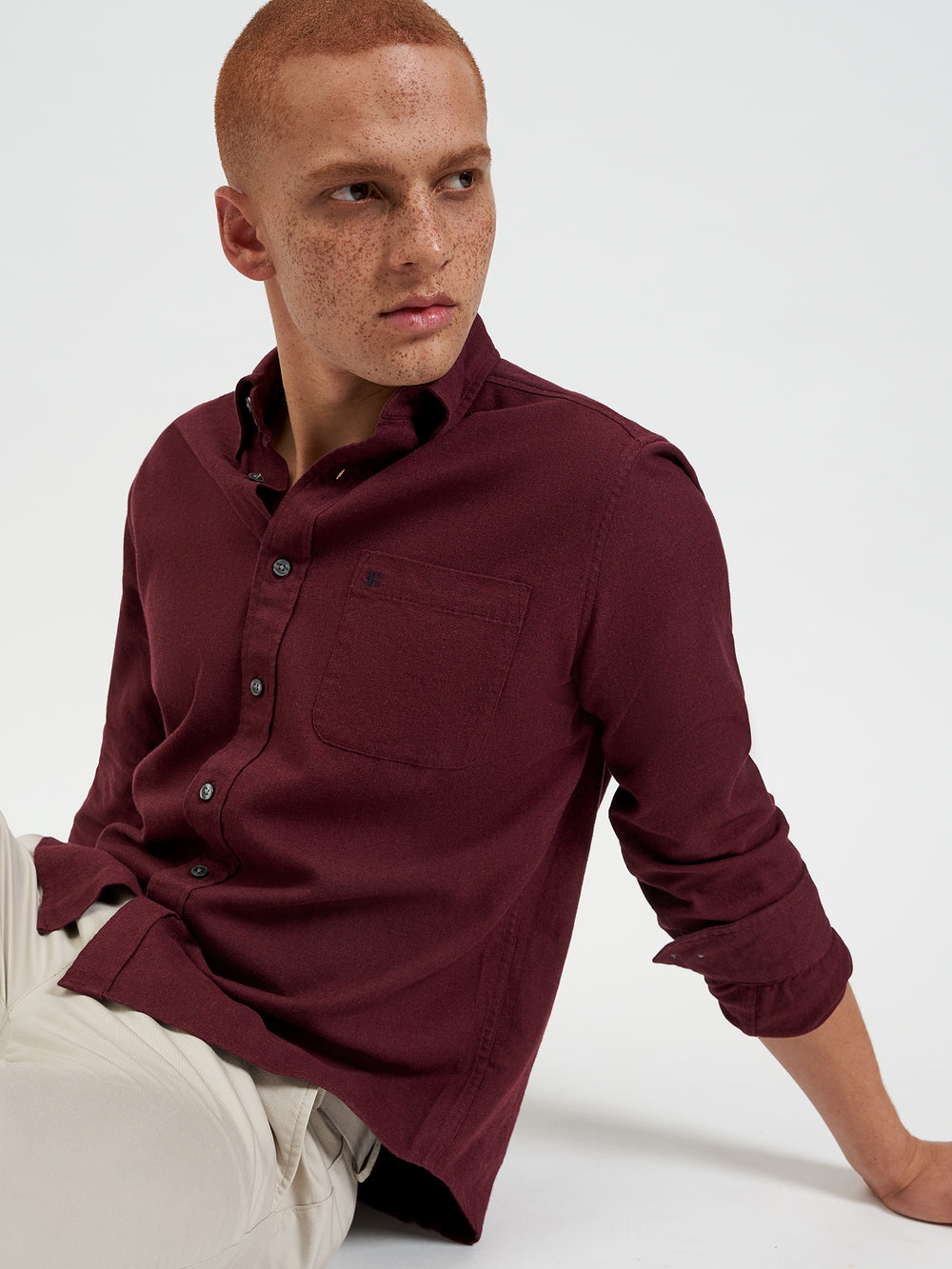 Burgundy / Navy / Beige Ben Sherman Uniform Flannel Shirts | 0236-TAFDE