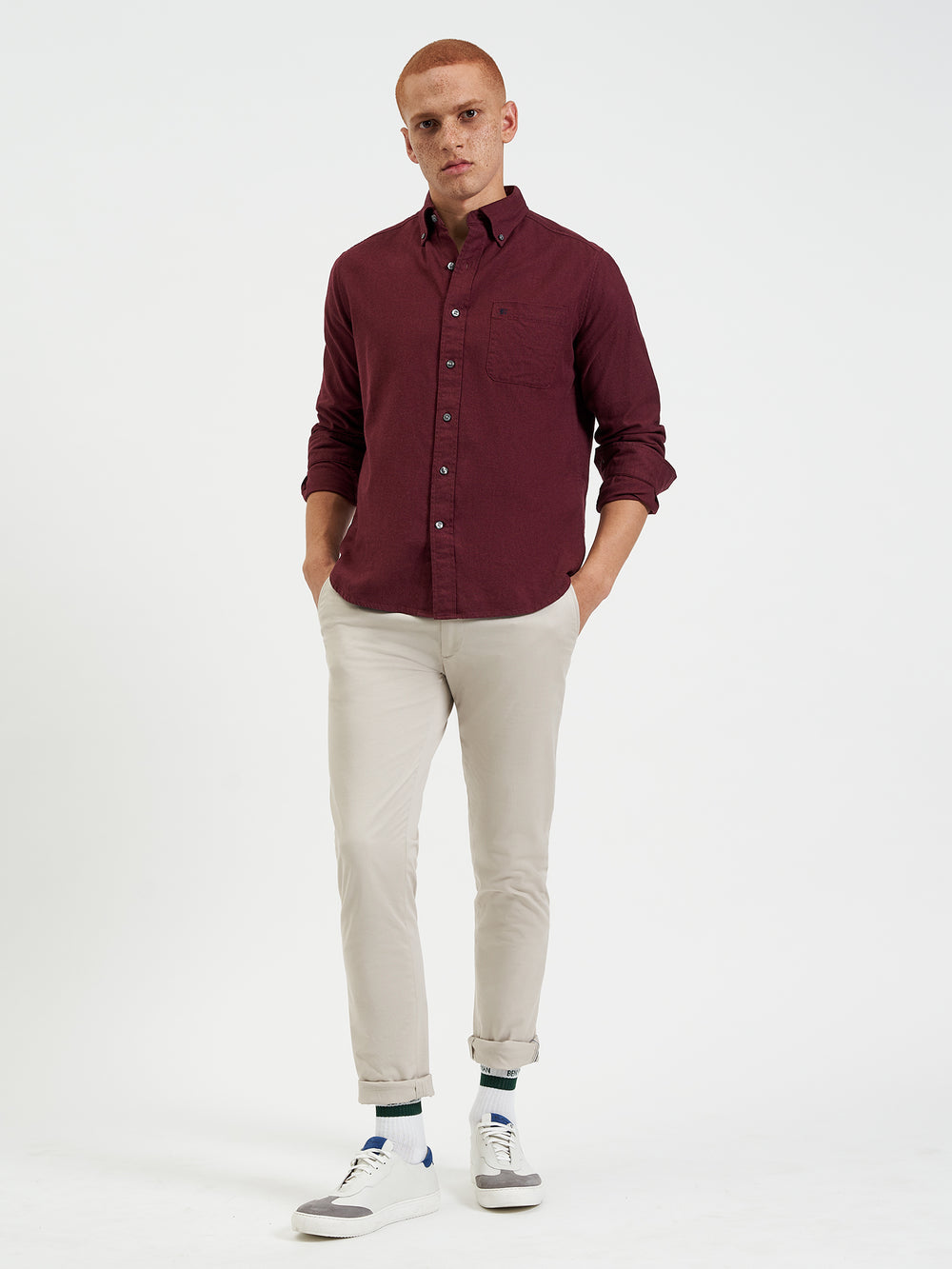 Burgundy / Navy / Beige Ben Sherman Uniform Flannel Shirts | 0236-TAFDE