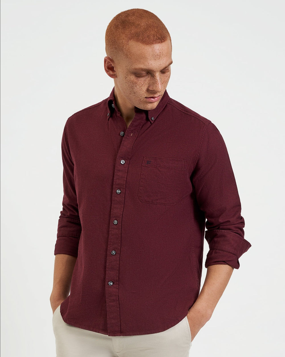 Burgundy / Navy / Beige Ben Sherman Uniform Flannel Shirts | 0236-TAFDE