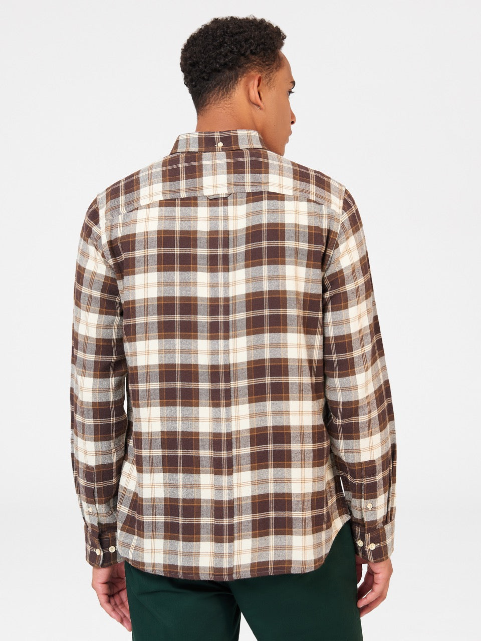 Chocolate Ben Sherman Brushed Plain Check Shirts | 5197-WLRPO