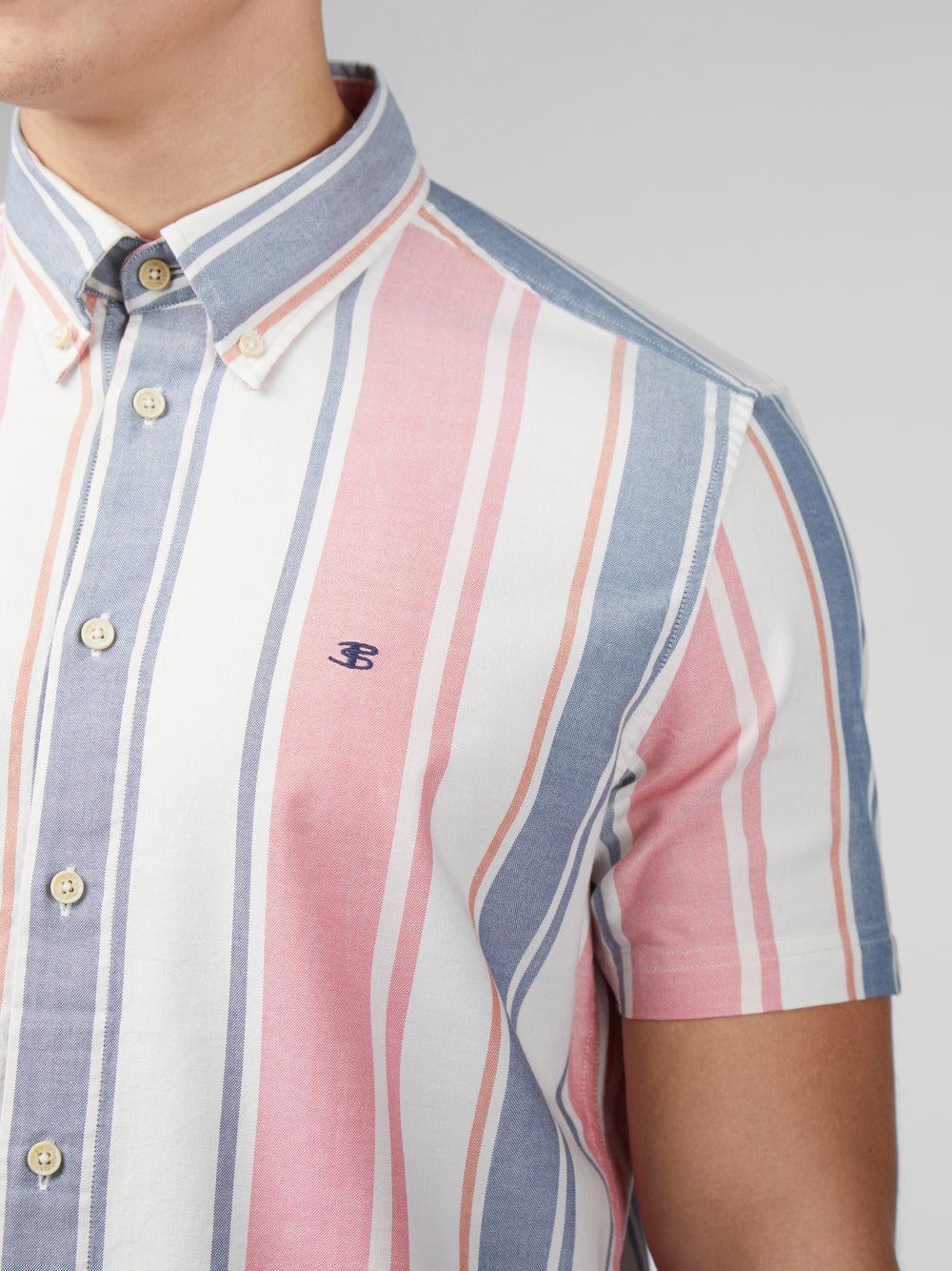 Dark Pink Ben Sherman Signature Multicolor Stripe Shirts | 3765-NPMRZ