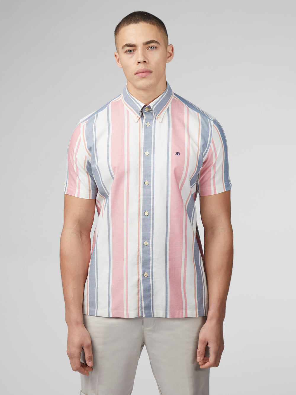 Dark Pink Ben Sherman Signature Multicolor Stripe Shirts | 3765-NPMRZ