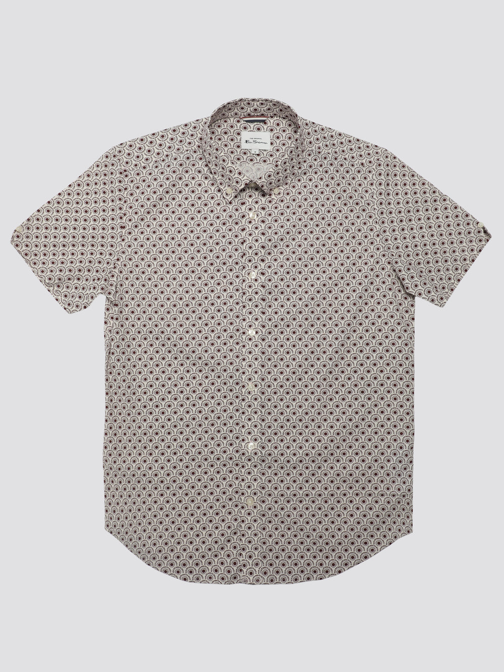 Dark Red Ben Sherman Block Geo Shirts | 1647-YIAHE