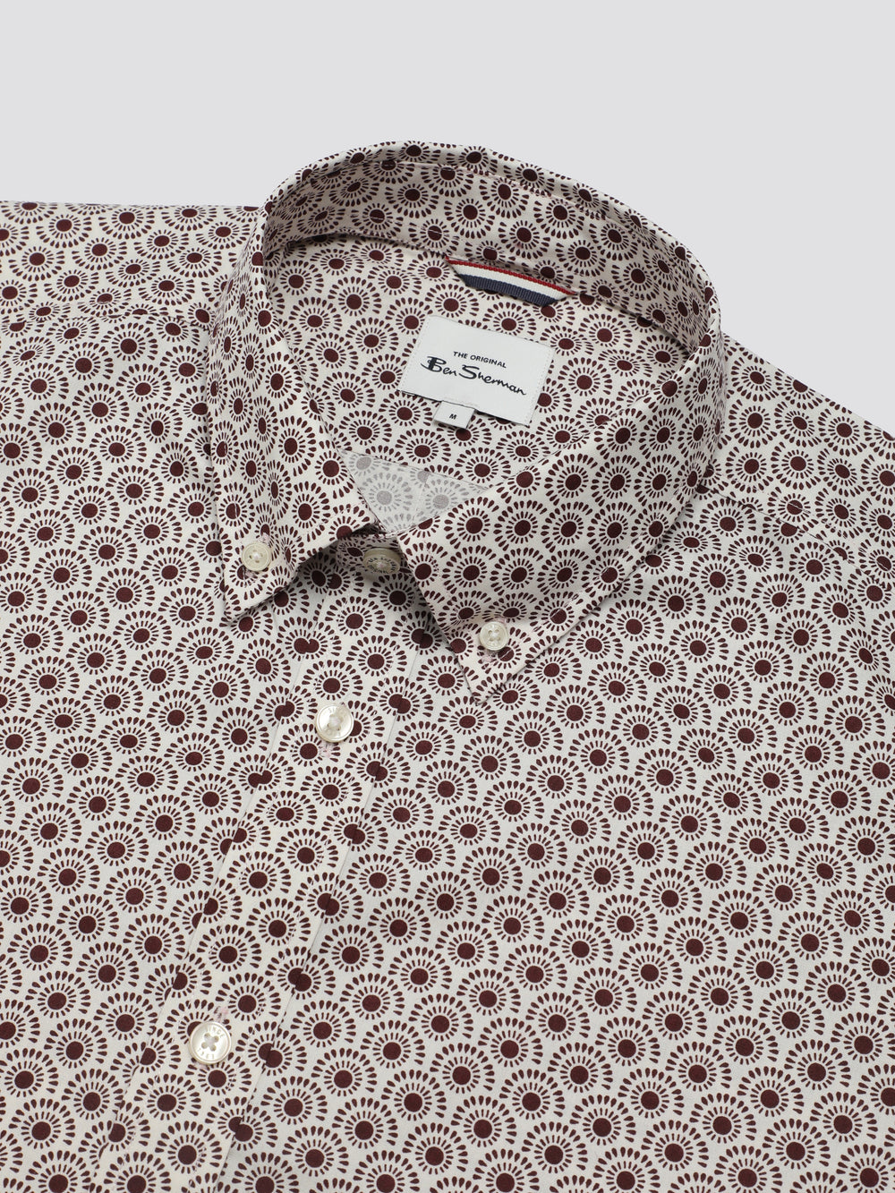 Dark Red Ben Sherman Block Geo Shirts | 1647-YIAHE