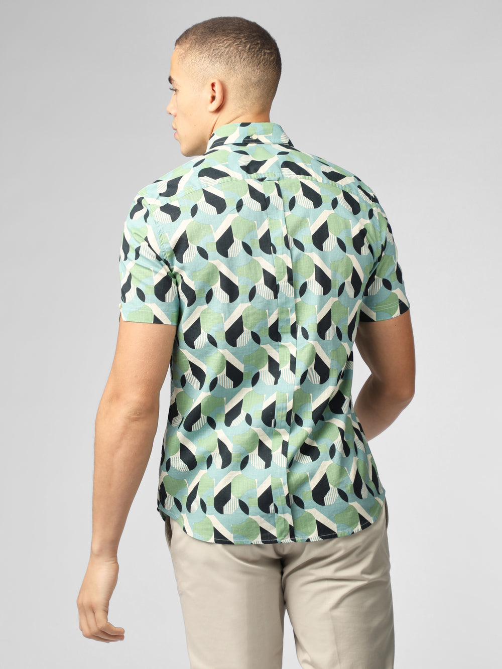 Green Ben Sherman Art Deco Shirts | 7928-CSFHB