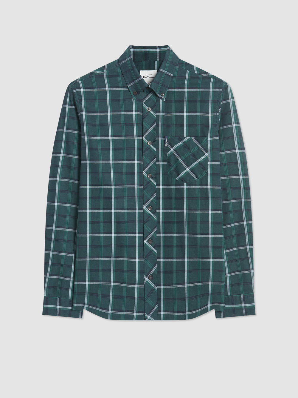 Green Ben Sherman Grid Check Shirts | 7351-IASNH