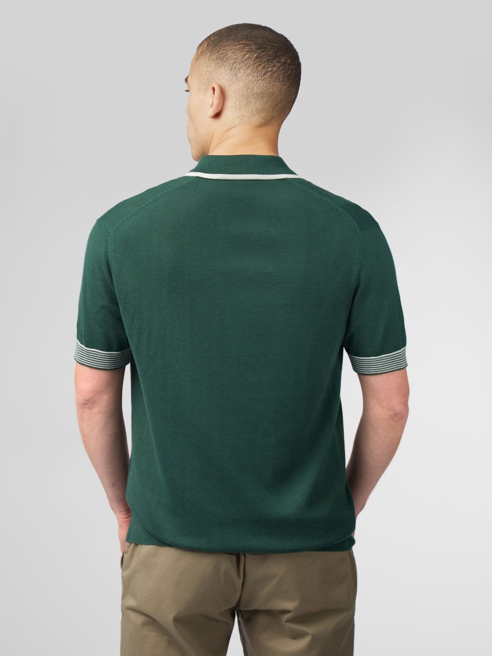 Green Ben Sherman Signature Open Neck Polo Knitwear | 0379-XRGWS