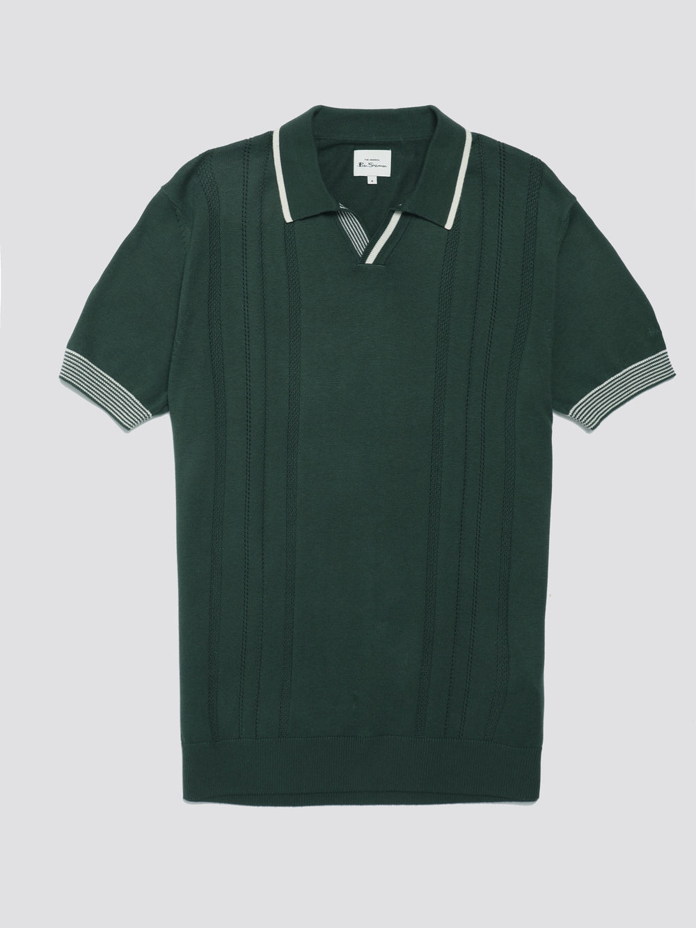 Green Ben Sherman Signature Open Neck Polo Knitwear | 0379-XRGWS