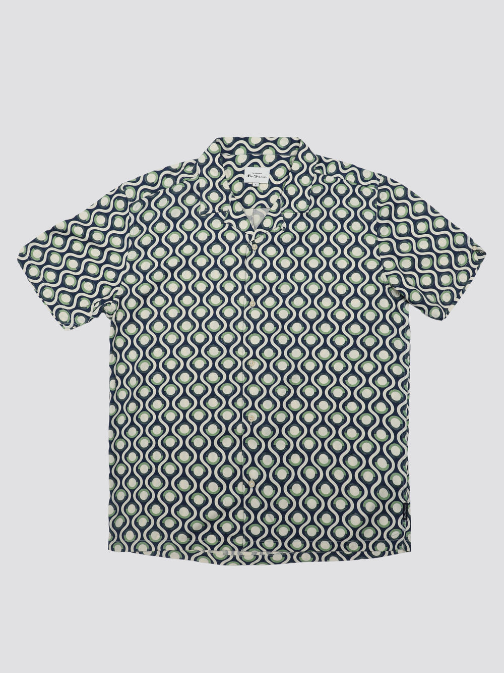 Green Ben Sherman Signature Retro Geo Shirts | 7425-RHFLG