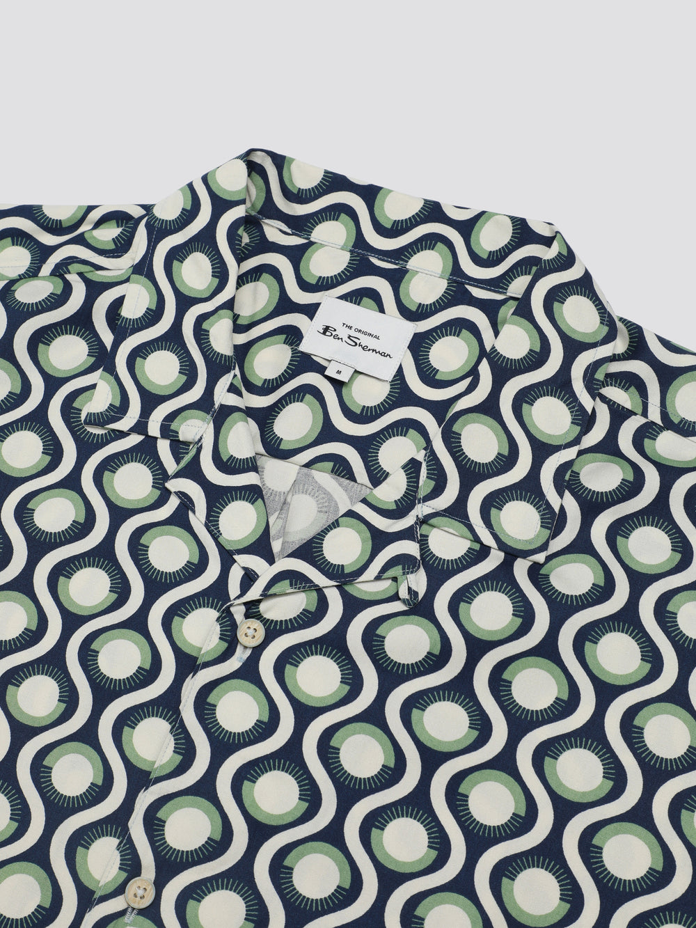 Green Ben Sherman Signature Retro Geo Shirts | 7425-RHFLG