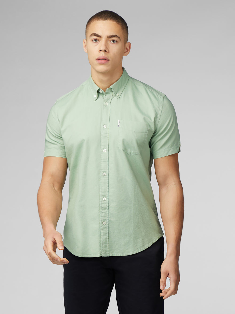 Green Ben Sherman Signature Short Sleeve Oxford Shirts | 5497-HCOZR