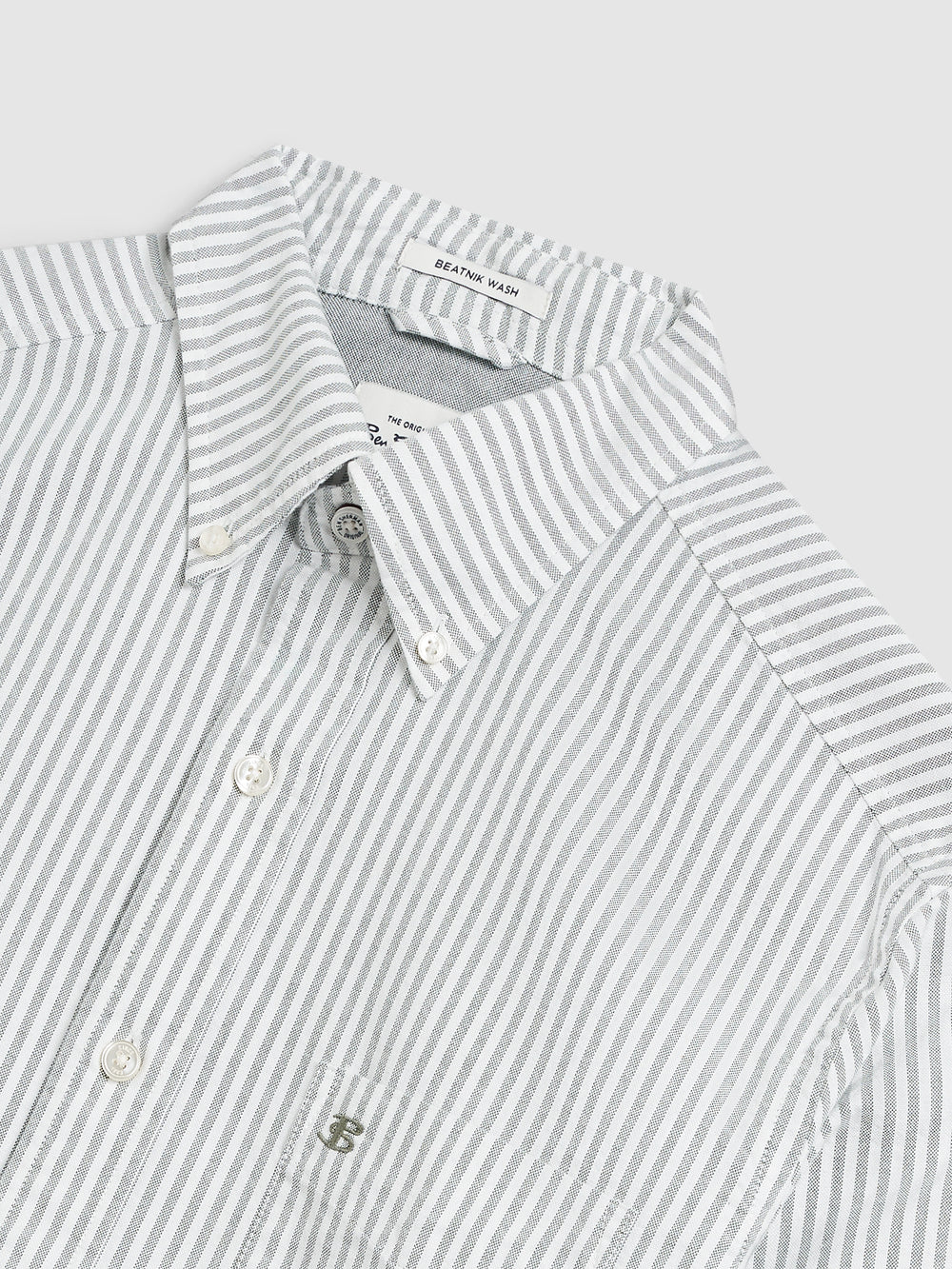 Green Stripes Ben Sherman Brighton Oxford Organic Stripe Green Bengal Stripe Shirts | 4680-DBAOM