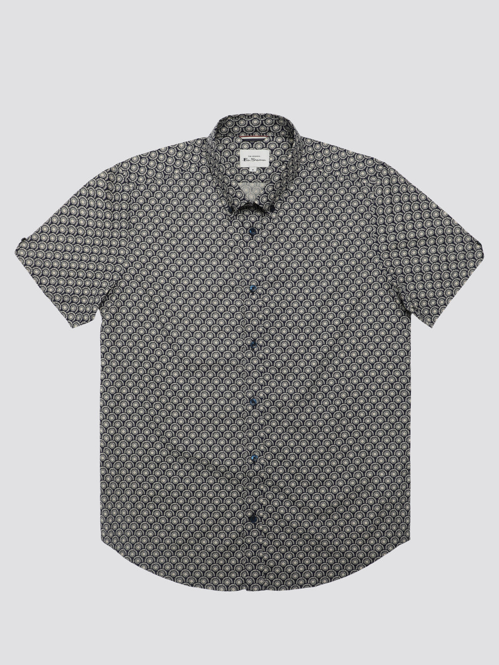 Grey Ben Sherman Block Geo Shirts | 5729-SFBWR